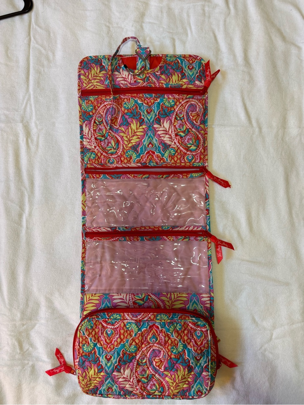 Vera Bradley Very Berry Paisley Hanging Travel Organizer Retired Print